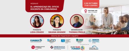 UNINCOL organiza la mesa redonda online «El aprendizaje del oficio docente en comunidad»